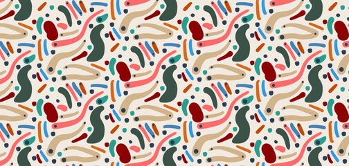 Seamless floral pattern. Trendy organic textures. For backgrounds, wallpapers, textiles and fashion.