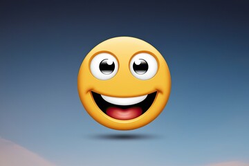 Fototapeta premium Joyful Laughing Face Emoji with Big Eyes for Digital Conversations