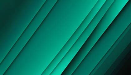 Fototapeta premium Abstract green background with diagonal stripes and subtle shadows.