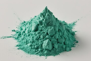 Vibrant Mint Pigment Explosion on White Background