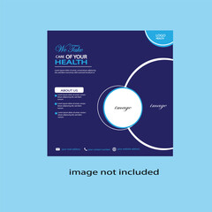 Obraz premium Creative minimal doctor health care service hospital social media design