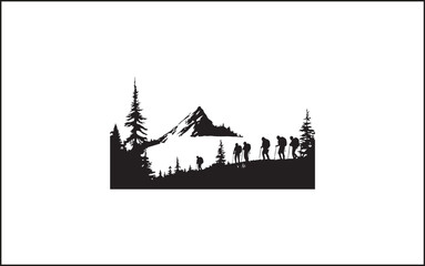 Summit Seeker Vector Black Design Mountain Mastery Black Vector Icon