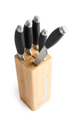 Kitchen knives set isolated on white
