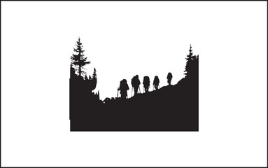 Obraz premium Summit Seeker Vector Black Design Mountain Mastery Black Vector Icon