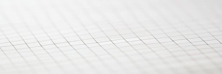 The photograph features a closeup of a neatly textured white grid paper with faint grid lines visible. The top-down angle emphasizes the paper's clean design and structure