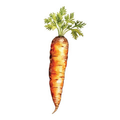 Watercolor of Carrot isolated white background