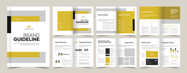 Brand Guideline Presentation Layout, Minimalist Luxury Brand Guide Template, Brand Identity Template, Brochure Template