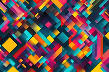 Colorful Abstract Geometric Shapes and Patterns Background for Design
