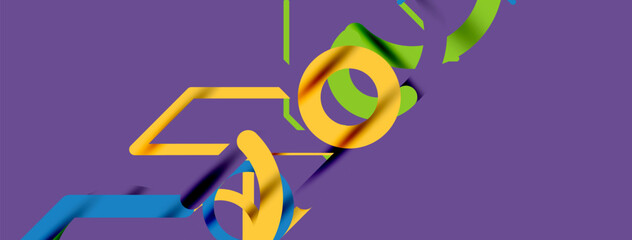 Linear design colorful circles and lines