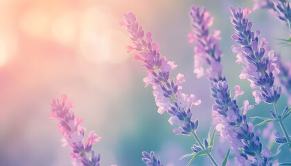 Obraz premium A single pastel color, such as mint green or lavender, providing a soothing and simple backdrop