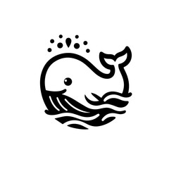 Creative whale icon and  logo vector illustration.