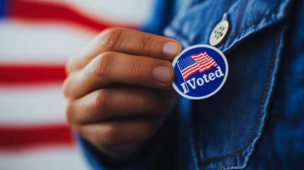 I Voted Sticker Pride Concept: Celebrating Democracy with a Patriotic Flag – Clean Design, Subtle American Symbolism for U.S. Elections