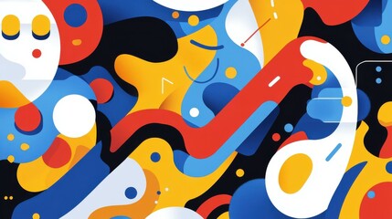 Fototapeta premium Explore a trendy abstract design featuring amorphous shapes and lines, perfect for a modern aesthetic.