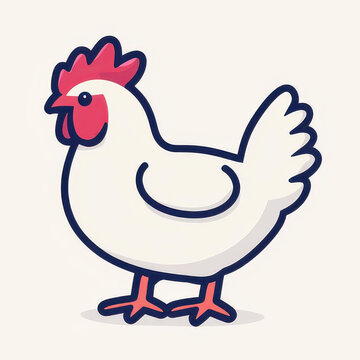 recommend clip art: A modern D outline of a hen symbolizes poultry farming, showcasing the essence of agriculture and livestock care.