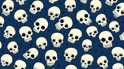 Obraz premium A spooky Halloween design featuring a fun array of skeletons and skulls, ideal for festive invites and eerie decorations.