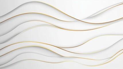 Obraz premium Clean and elegant white backdrop with intricate paper cut designs, highlighted by luxurious golden lines for a modern feel.