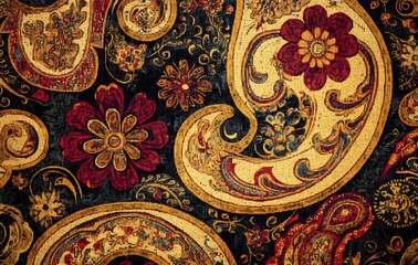 Obraz premium 33. **Full-size seamless paisley rug pattern with a modern twist on traditional designs**