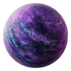 Vivid purple planet with cosmic clouds, cut out - stock png.