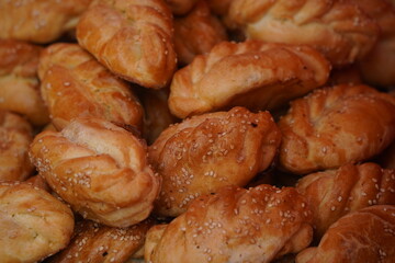 Baked tandoor samsa. Baking with different meats.