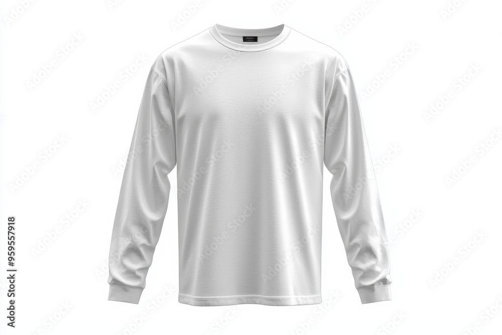 Wall mural White Long Sleeve Tshirt Mockup Isolated created with Generative AI