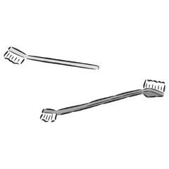 犬用の歯ブラシの手描きイラストセット