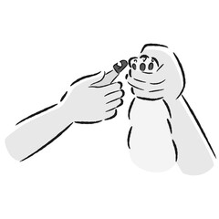 ペット用爪切りの手描きイラスト