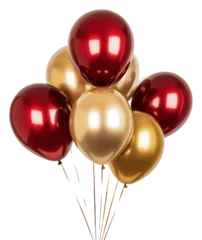 Selbstklebende Fototapeten Red and gold balloons for celebrations, cut out - stock png. © Mr. Stocker