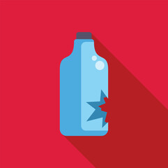 Cartoon style illustration featuring a broken glass bottle, emphasizing the concept of fragility and damage
