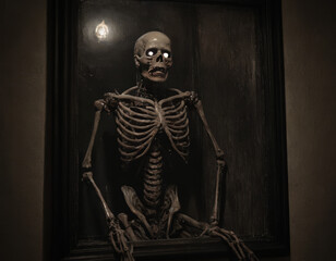 human skull on black