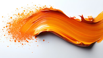 Fototapeta premium orange ink brush stroke, orange brush isolated on white background