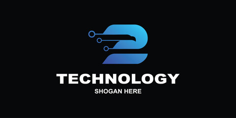 E technology creative logo with a combination of an eagle, with a modern concept