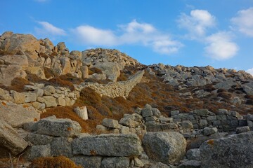Exploring the ruins of the Greek island of Delos