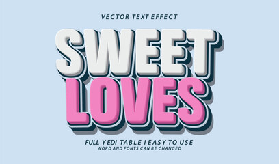 3d editable sweet loves text effect graphic style template
