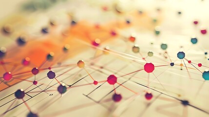 Colorful abstract network for Technology Innovation Concept connectivity element relationship.