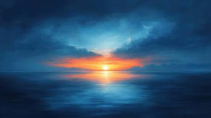 Obraz premium Sunrise/Sunset Blues: Early morning or late evening skies in soft blue hues, providing a tranquil atmosphere.