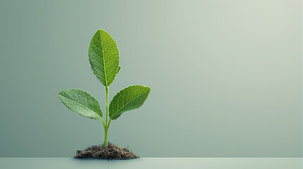 Clean and minimal upward arrow icon integrated with a leaf, symbolizing sustainability in business strategy, against a plain background. Generative AI.