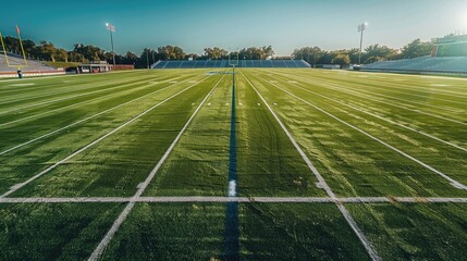 American football field, stadium. Generative AI.