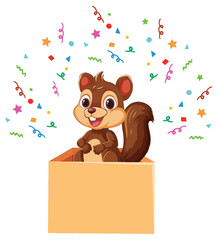 Fototapeta premium Happy Squirrel in a Box