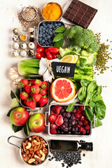 Healthy food high in antioxidants.