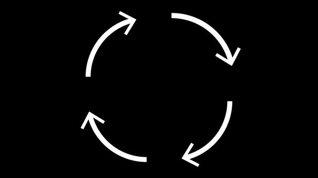 circle arrow 3 4 step cycle flow step process cycle arrow next process green screen three 3 4 cycle loop recycle 4k