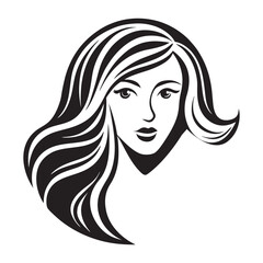 beautiful girl, side view hairstyle illustration silhouette