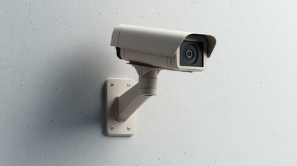 A camera is mounted on a wall