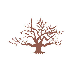 Bare trees Vector illustration outline
