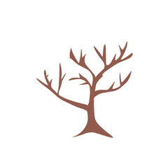 Bare trees Vector illustration outline