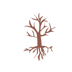 Bare trees Vector illustration outline
