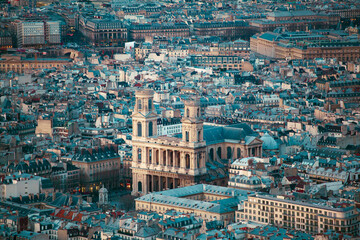  aerial panorama of Paris, France