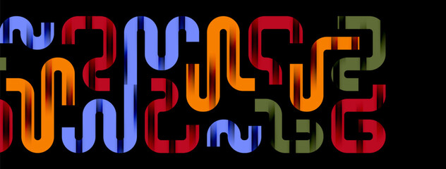 Dynamic waves, flowing lines, stripes vector geometric elements minimal pattern. Vector Illustration For Wallpaper, Banner, Background, Card, Book Illustration, landing page