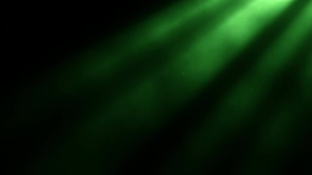 God Rays With Magic Particles Green Color