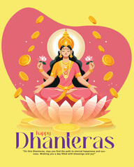 Happy dhanteras social media post template in the Hindi language
