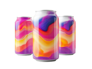 Fototapeta premium Colorful Aluminum Cans with Abstract Design